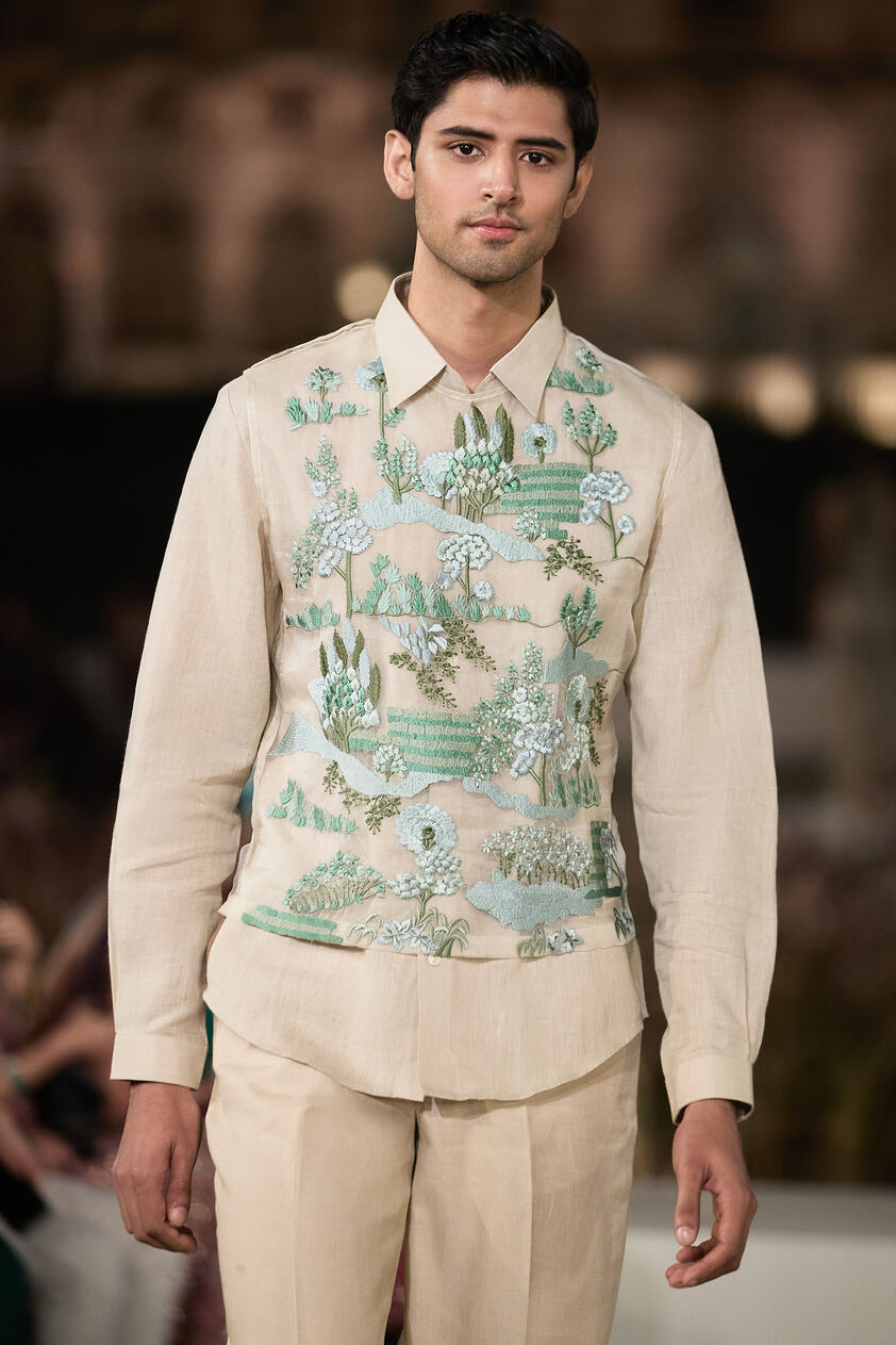 Calibos Embroidered Cord Jacket Set - Natural, Natural, image 2